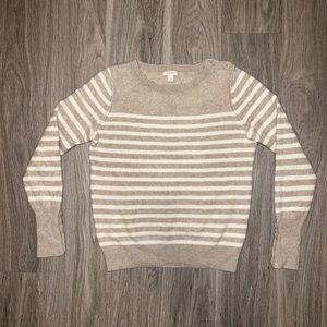 Caslon 100% Cashmere Pullover Sweater Tan Ivory size Large